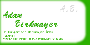 adam birkmayer business card